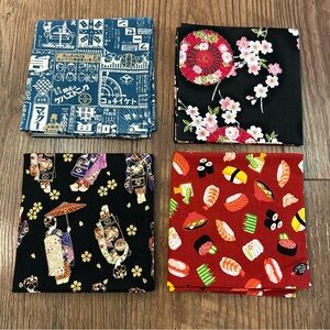 Japanese Furoshiki Wrapping Cloth or Handkerchief 4 pcs size 20" x 20"